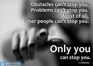 Only you can stop you!